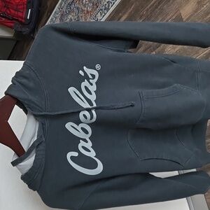 Cabela's Men's Small Hoodie Sweatshirt  EUC Cotton/poly blend charcoal